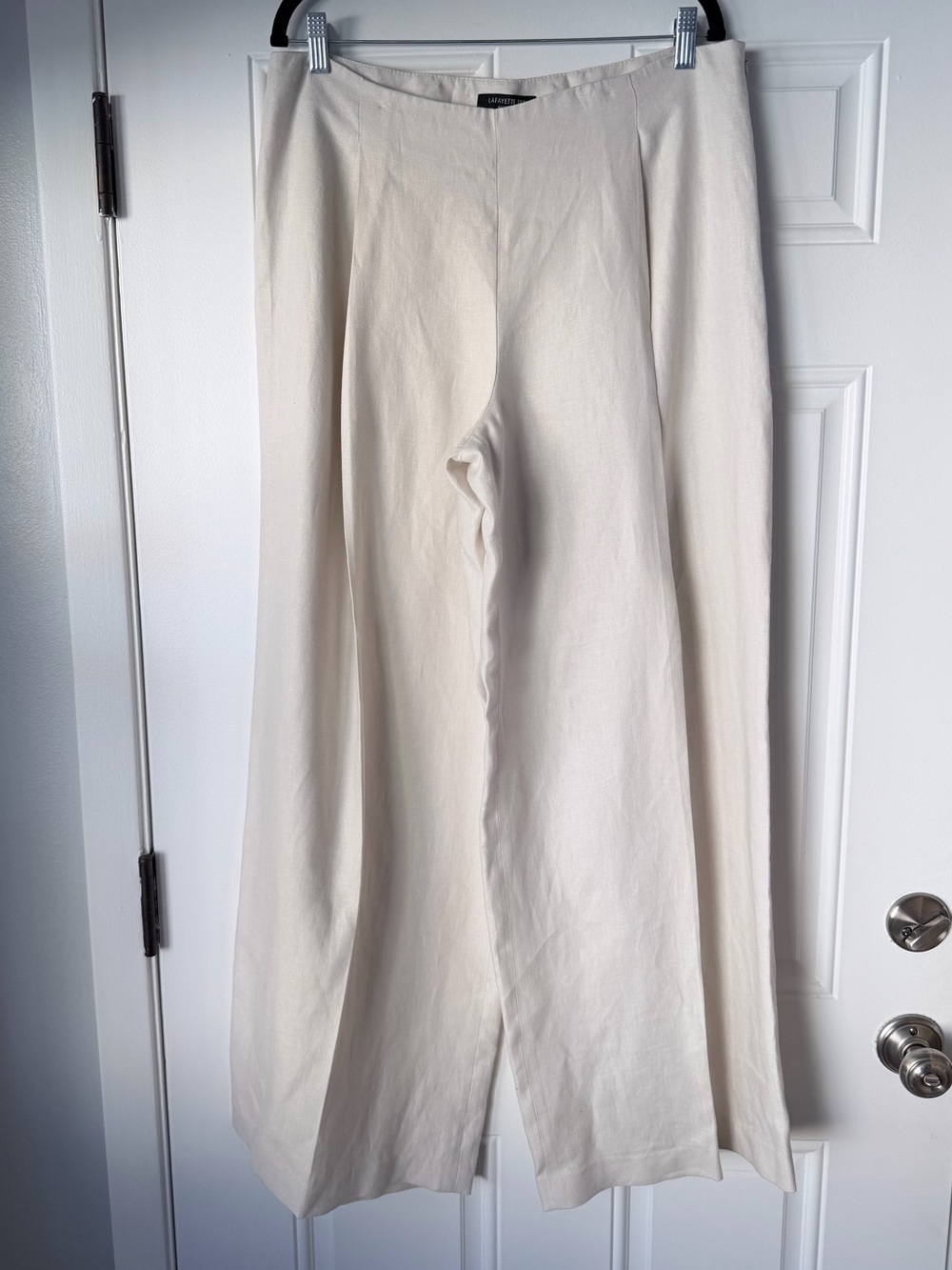 Lafayette 148 super‎ wide leg 100% linen pants tan neutral size 12